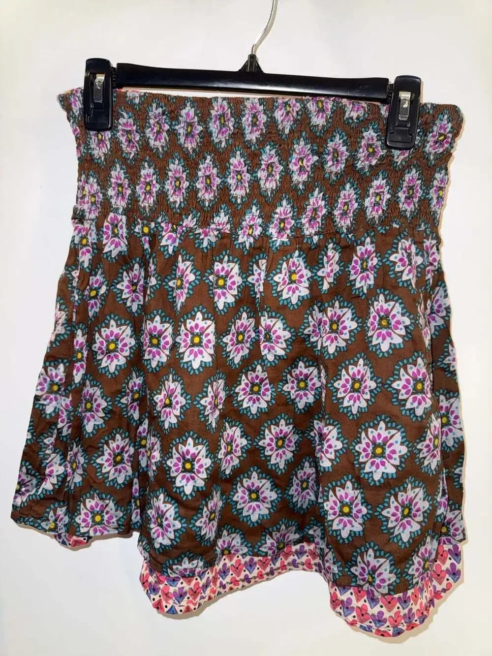 Natural Life Reversible Smocked Waist Skirt Size S